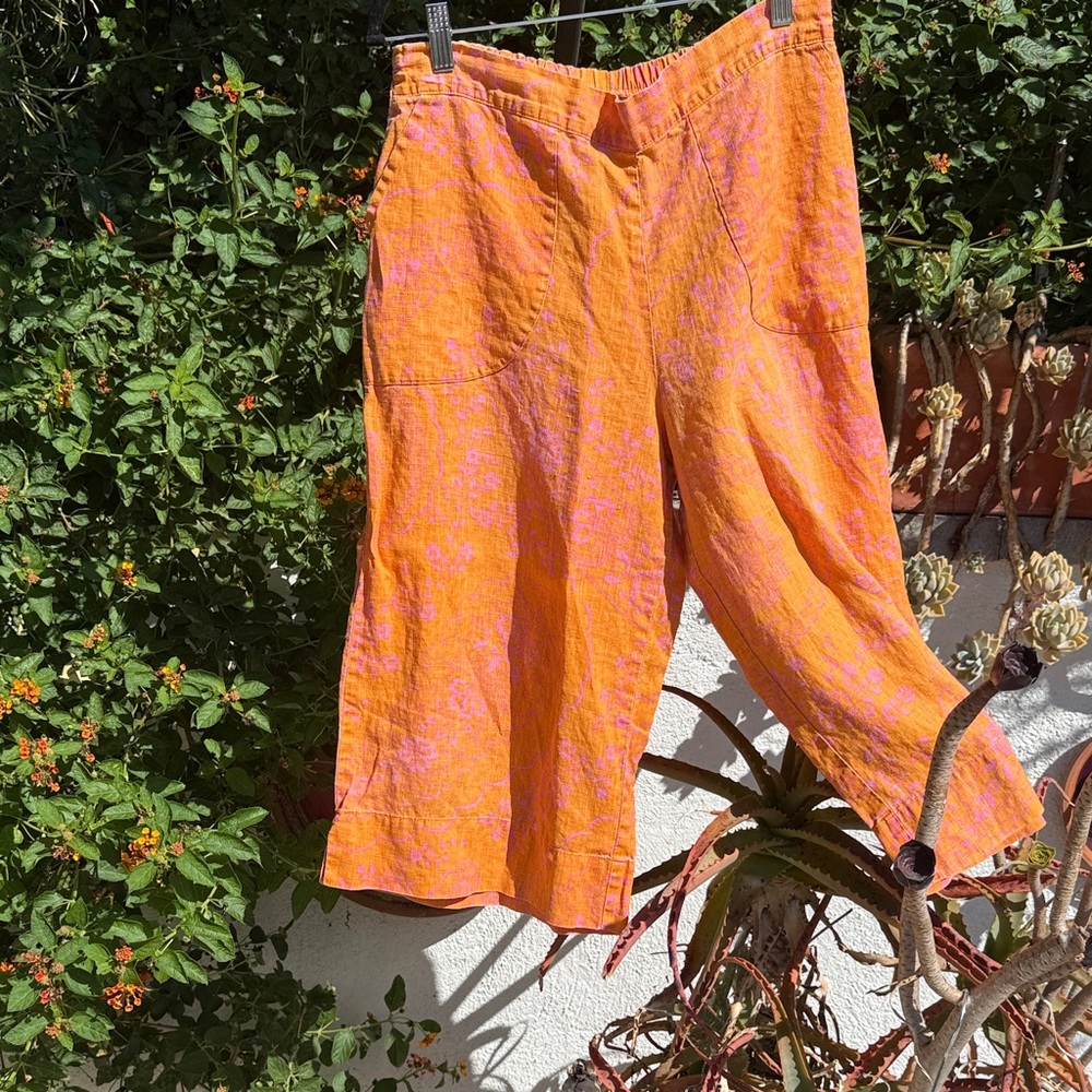 Vibrant Orange and Pink Wide-Leg Pants